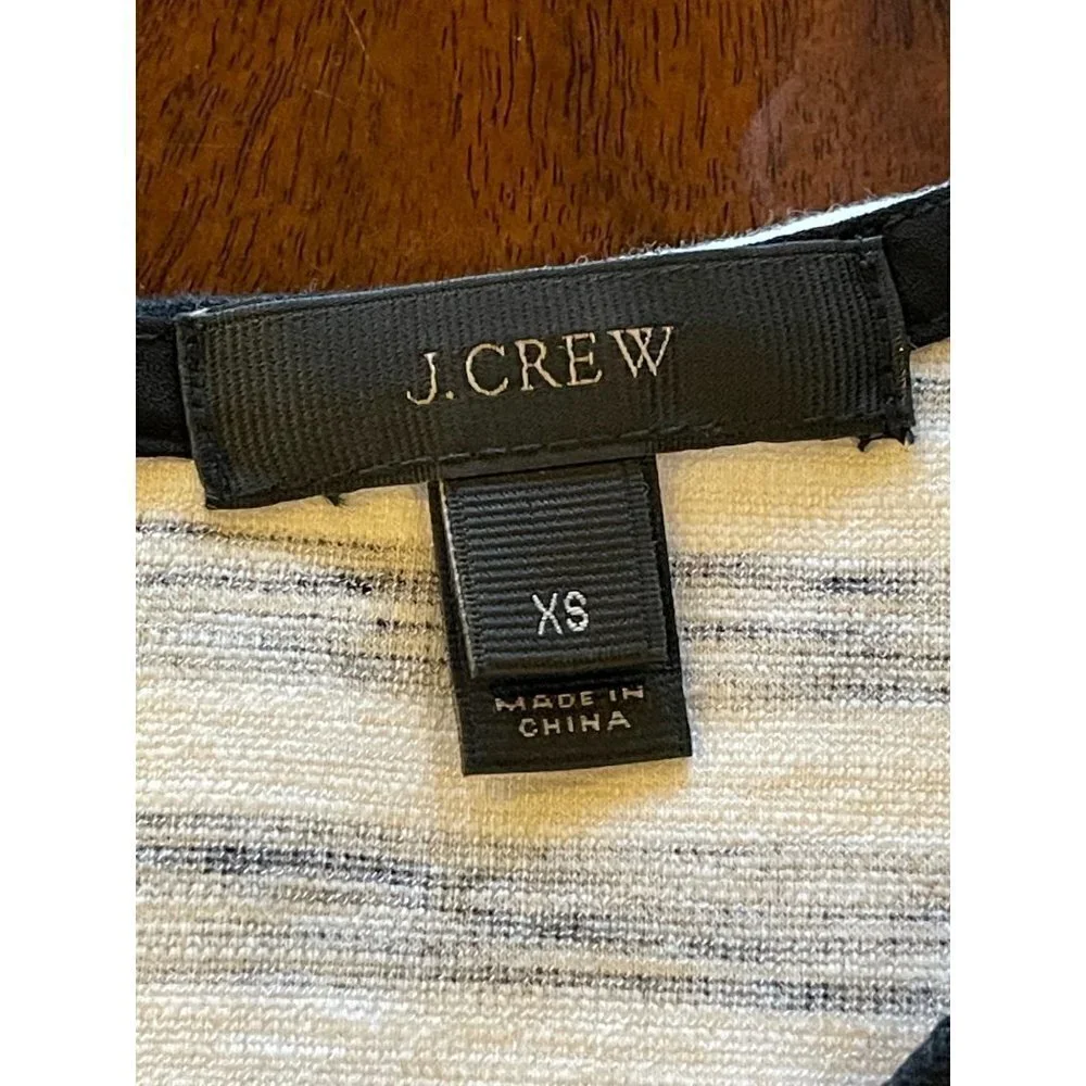 J. Crew‎ Black and White Striped Short Sleeve Crewneck Mini Dress Size XS
